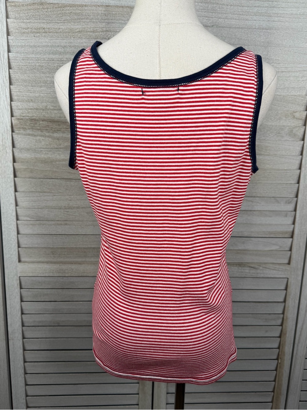 AMERICAN LIVING Striped Tank Top Americana Coastal Nautical Preppy Women's-Large - Picture 2 of 2